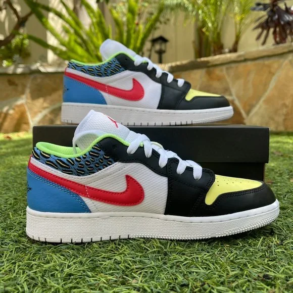 Nike air Jordan 1 low white multicolor shoes - Picture 4 of 4